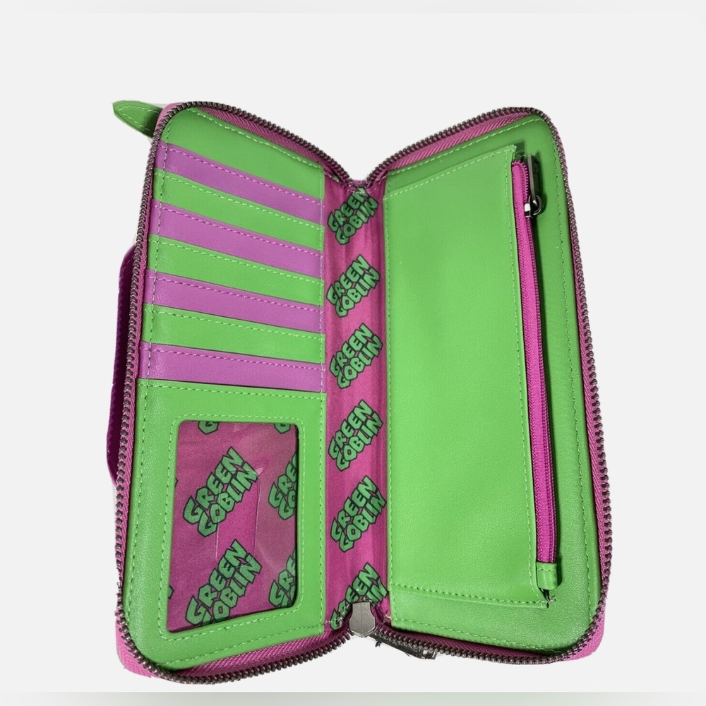 ❌SALE❌Loungefly Marvel Green Goblin Zip Around Full Size Wallet Exclusive NWT - Picture 3 of 6